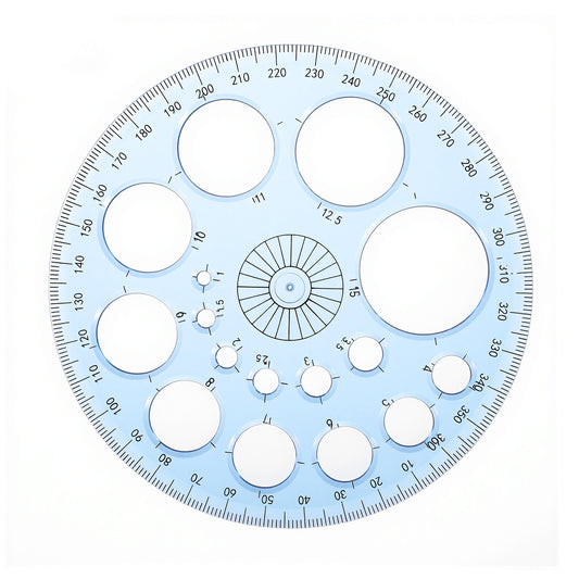 LXUEJIE 2Pcs Circle Template for Drawing, Round Stencil Template for Drawing Professional, Multi Function Drawings Aid Tool, Large and Small Circle Drawings Tool for Studying Designing Office (Blue)