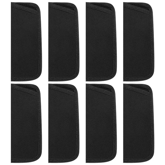 LXUEJIE 8 Pack Slip in Eyeglass Case, Soft Sunglasses Pouch Black Eyeglasses Holder Protective Case for Glasses Travel Fabric Spectacle Pouch Slim Glasses Sleeve for Sunglasses Reading Glass