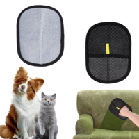 BOHUIZ 2PCS Pet Hair Remover Gloves, Cat Dog Double Sided Grooming Gloves Pet Hair Remover Glove Cat Brush Glove for Washing, Deshedding, Grooming, Reusable Pets Hairs Removers Brush for Washing
