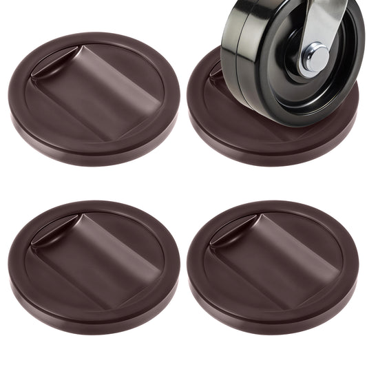 Giantree Furniture Stopper Bed Stoppers, 4 Pack Furniture Wheel Stopper to Prevent Sliding for All Wheels of Sofas Chairs Beds, Rubber Bed Frame Stopper Caster Cups to Prevents Scratches(Brown)