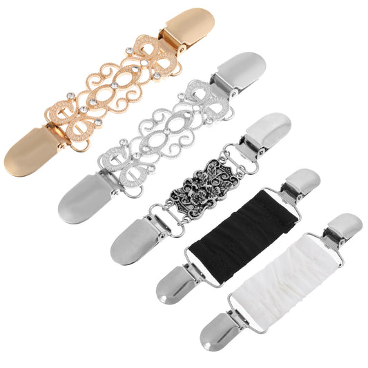 Jeffdad 5Pcs Dress Clips Back Cinch, 3 Types Women Clothing Shirt Clips Waist Cincher Clip Vintage Sweater Clips for Sweater Shawl Cinch Shirt Cardigan Women Clothing(Color1)