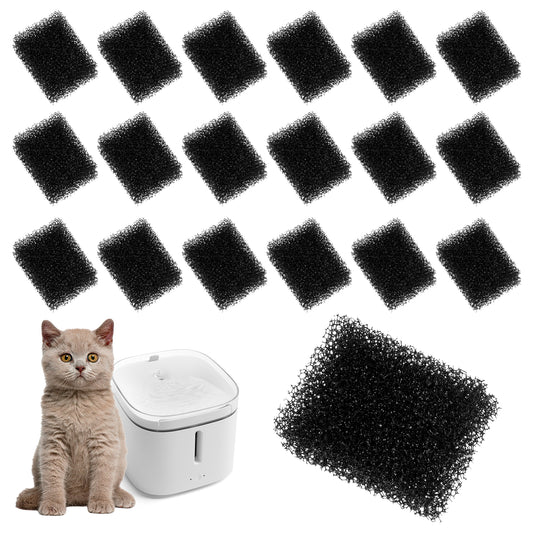 cobee 30 Pcs Pet Fountain Replacement Filter, Black Replaced Foam Filters 4 * 3 * 1cm Filter Sponge, Square Small Sponge Filters Compatible With Wireless Pump Pet Water Fountain For Cat And Dog
