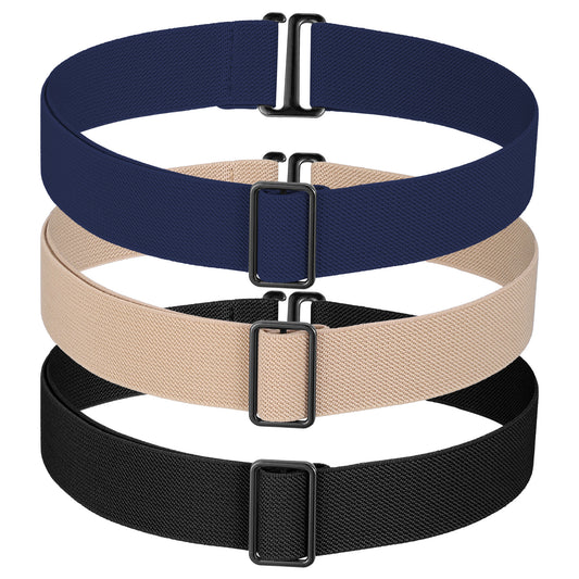 Cobee 3Pcs Elastic Belts for Women, Invisible No Show Stretch Belt, Womens Belts for Jeans Sweater Tuck Band Jeans Dresses(Style A)