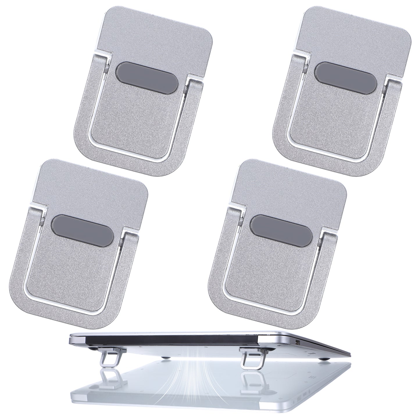 WJIAAA 4PCS Portable Keyboard Riser Self Adhesive Laptop Stand Black Mini Invisible Computer Feet for Desk Computer Keyboard Stand Laptop Holder with Anti slip Silicone(White)