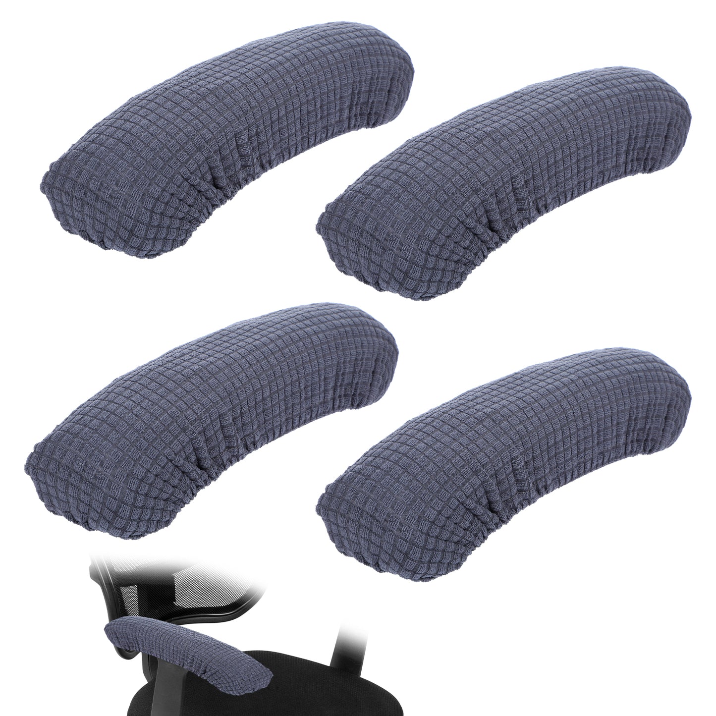 XLIUAX 4 Pcs Office Chair Arm Covers, Chair Arm Covers Desk Chairs Arms Cover Elastic Chairs Armrest Cover Armrest Protector Washable Rest Slipcovers Stretch Arms Rest Slipcovers for hand(Gray)