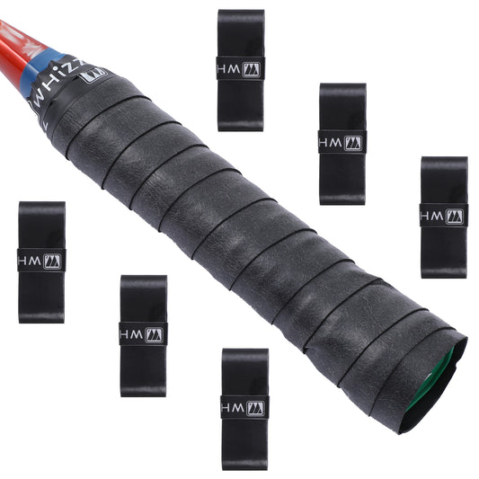 Jeffdad 6 Pack Tennis Racket Grip Tape, Precut and Dry Feel Anti Slip Tennis Grip Tape Absorbent Tennis Grips for Tennis, Pickleball, Badminton Rackets(Black)