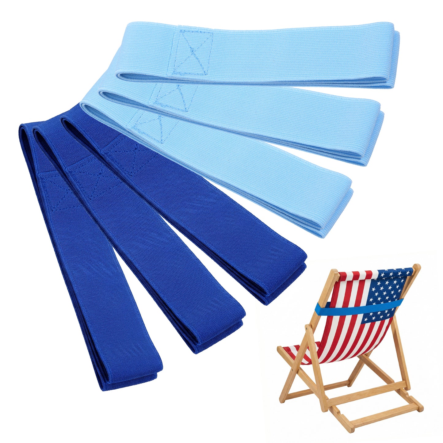 HJZHII 6 Pcs Beach Towel Bands, Elastic Sunbed Towel Clips Windproof Sun Lounger Straps Stretchable Towels Bands for Beach Chairs Sun Loungers BeachTowels Holders for Pool Cruise Chairs Outdoor Use