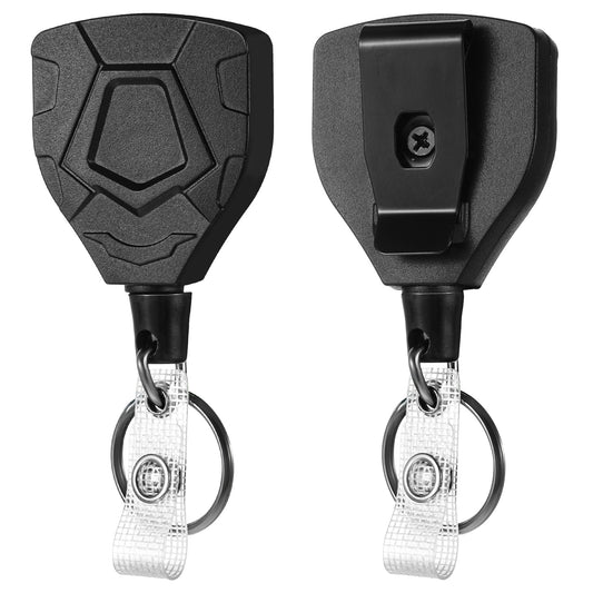 MBAIYO 2 Pcs Retractable Keychain, Heavy Duty Badge Reel ID Badge Holder with Belt Clip 67.7cm/26.7” Steel Retractable Cord