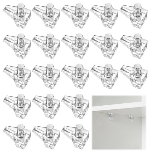 HJZHII 70pcs Clear Shelf Support Pegs, Cabinet Shelf Pegs Adjustable Shelves Brackets Shelves Holder Replacement Peg for Furniture & Closet Bookshelf Kit Locking Pins(5mm)