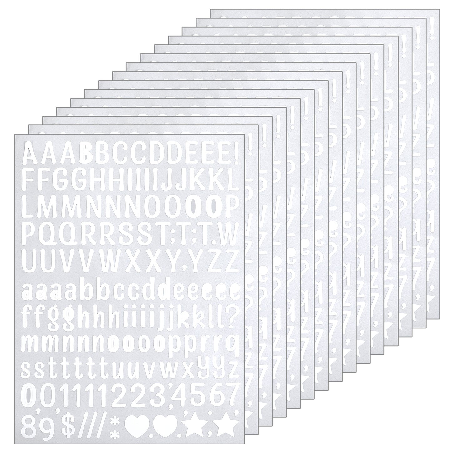 DOPENSPI 2145 Pcs 0.5 Inch Self-Adhesive Vinyl Letter Number Stickers, 15 Sheets Small Alphabet Sticker Decals for Signs Scrapbooks Crafts Water Bottle Decorations (Black)(White)