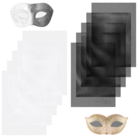 10-Pack PVC Eye Mask Net for Fur Suit Cosplay, Plastic Mesh Eye Covers for DIY Crafts, Waterproof & Printable (5 White & 5 Black, 11.8 x 7.9 Inches)