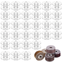 SHENLIU Class 15 Bobbins, 50 Pack Clear Plastic Sewing Bobbin for Machines, Standard Size Bobbins for Sewing Enthusiasts & Beginners