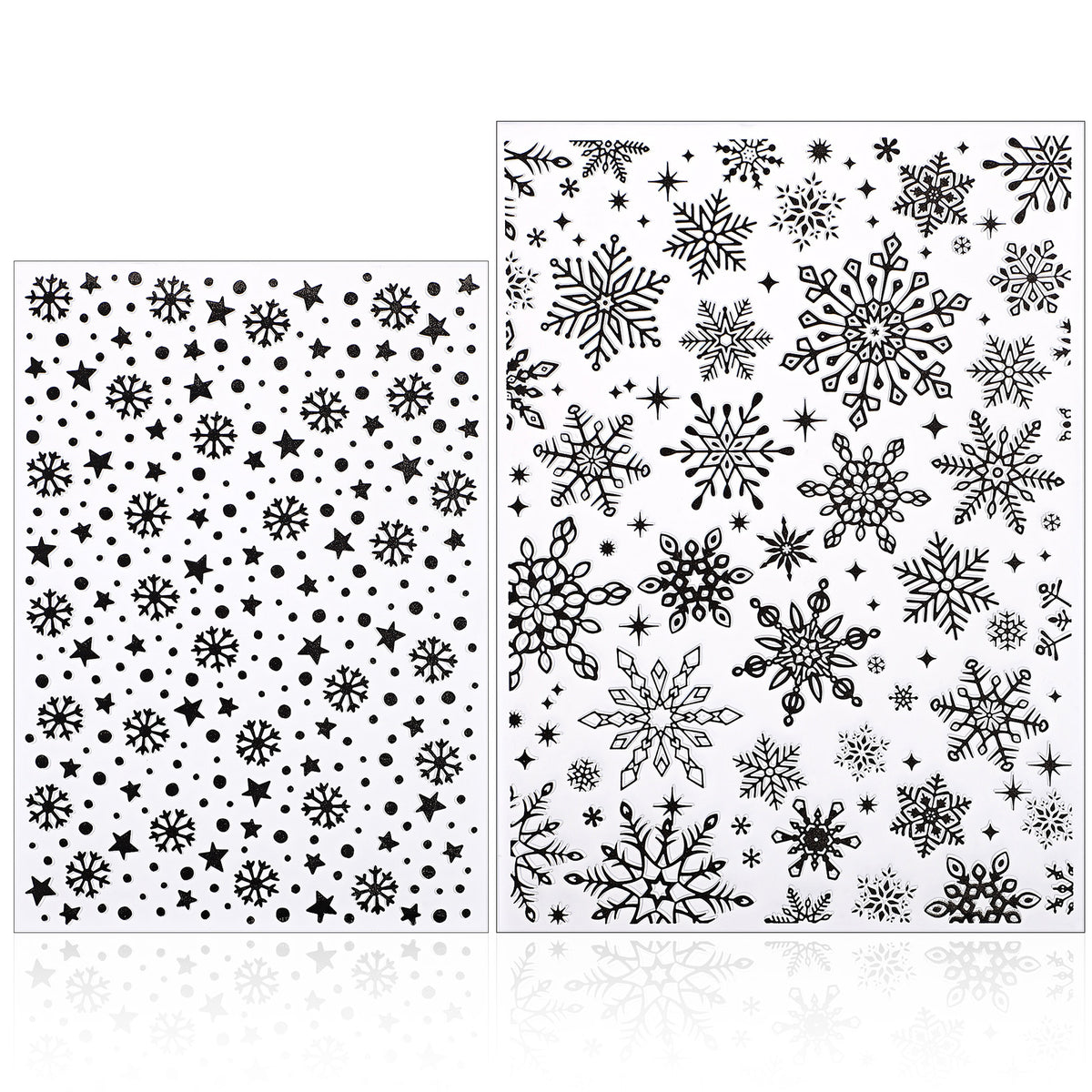 Amabro 2Pcs Christmas Snowflake Embossing Folders Templates for Card Making
