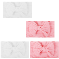Bewudy 4PCS Baby Girl Headbands, Newborn Headbands Baby Bow Skin-friendly Headband Infant Hairband Elastic Hair Bands for Girl Newborn