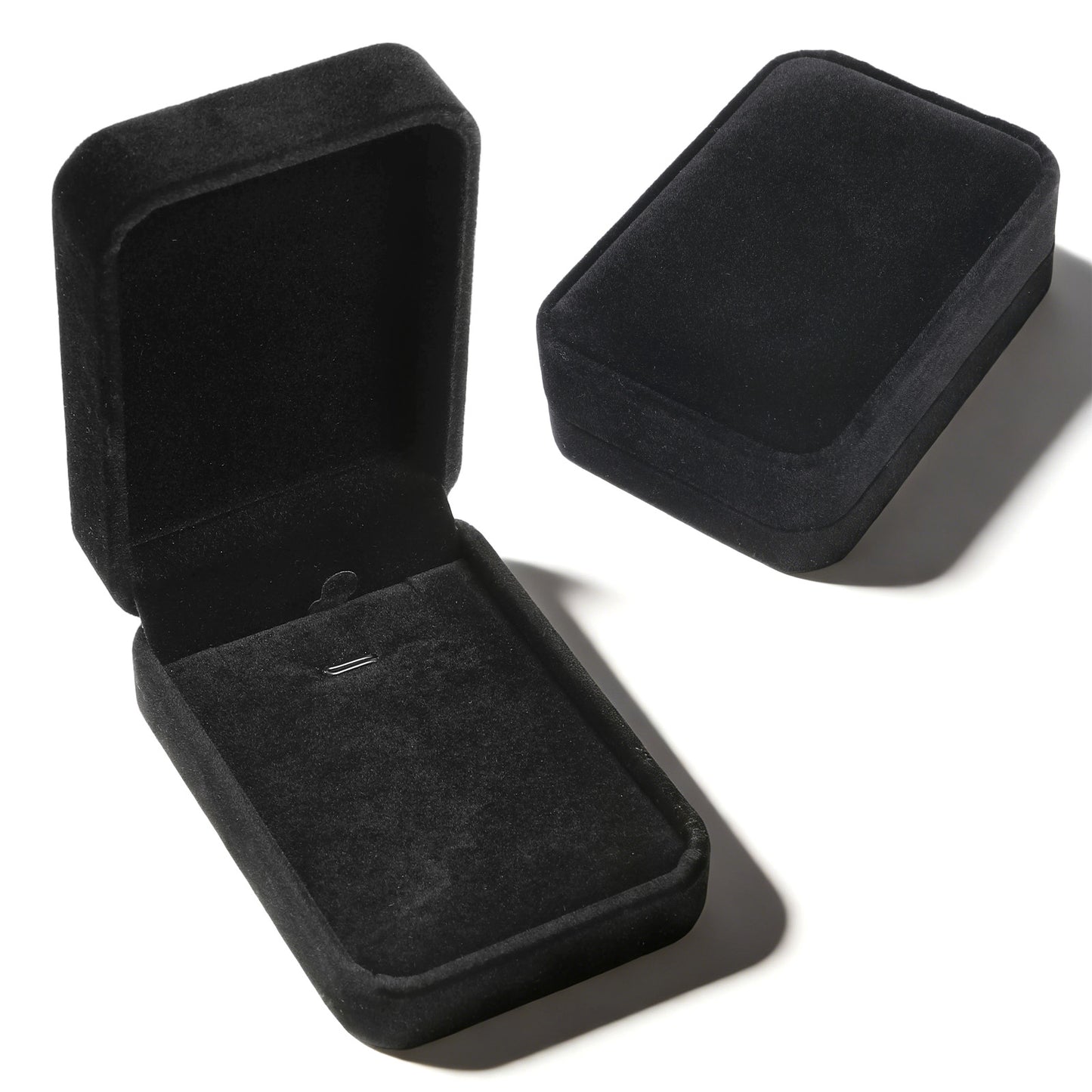 DOPENSPI Velvet Necklace Gift Box, 10x7x4cm Black Jewelry Box Velvet Ring Boxes Storage Case for Pendant Bracelet Engagement Wedding Birthday Presents