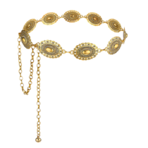 Bewudy Gold Chain Belt, Western Metal Concho Belt Women Boho Chain Belts Vintage Metal Waist Chains Belts for Women Dresses Jeans Adjustable