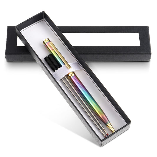 Andibro Metal Ballpoint Pens, 0.5mm Ball Point Pens with 2 Pcs Ink Refills Twist Rollerball Pens Handwriting Gel Pens Gift Pen For Colleagues Teachers Adults(Multicolor)