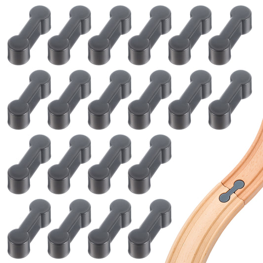 AOZUO 20pcs Dog Bone Track Connector, Plastic Train Connector Pieces Train Track Adapter Accessories Set To Make Wood Railway Track Compatible with All Wooden Train Track