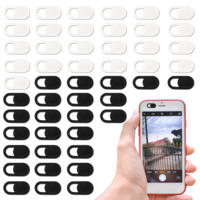JJUNW 50 Pcs Webcam Cover Slide, 0.023 Inch Ultra-Thin Universal Laptop Camera Cover Slide Webcam Cover for Laptop, Computer(White+Black)