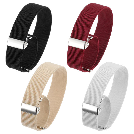 LXUEJIE 8 Pcs (4 Pairs) Elastic Adjustable Armbands, Unisex Stretchy Sleeve Garters, Non Slip Shirt Garter, Sport Armband Strap Shirt Garters Hold Up Sleeve Garter Elastic Armbands Sleeves Holders