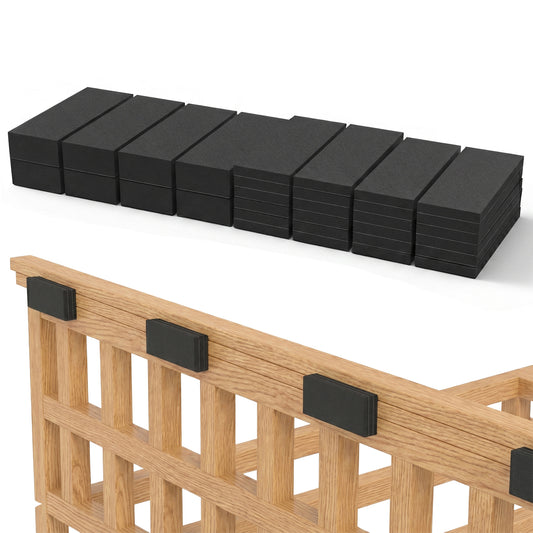 HJZHII 32Pcs Headboard Stoppers & Furniture Wall Protectors, Foam Headboard Stoppers for Wall Black Headboard Bumper Bed Stopper for Headboard 8Pcs (0.6" Thick) 24Pcs (0.2" Thick)(Black)