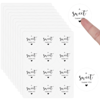 LXUEJIE 120 Pcs A Sweet Thank You Stickers, 2 Inch Gold Foil Thank You Label Sticker, Envelope Sticker Gift Packaging Stickers for Wedding, Baby Shower, Birthday, Gift Wrapping Envelope Seal(Black)