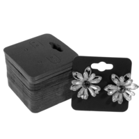 MBAIYO 100Pcs Earring Display Cards, Kraft Earring Cards with 6 Holes Earring Holder Cards Earring Packaging Cards Hanging Earrings Card for Selling Earring Jewelry Ear Studs Display(Black)