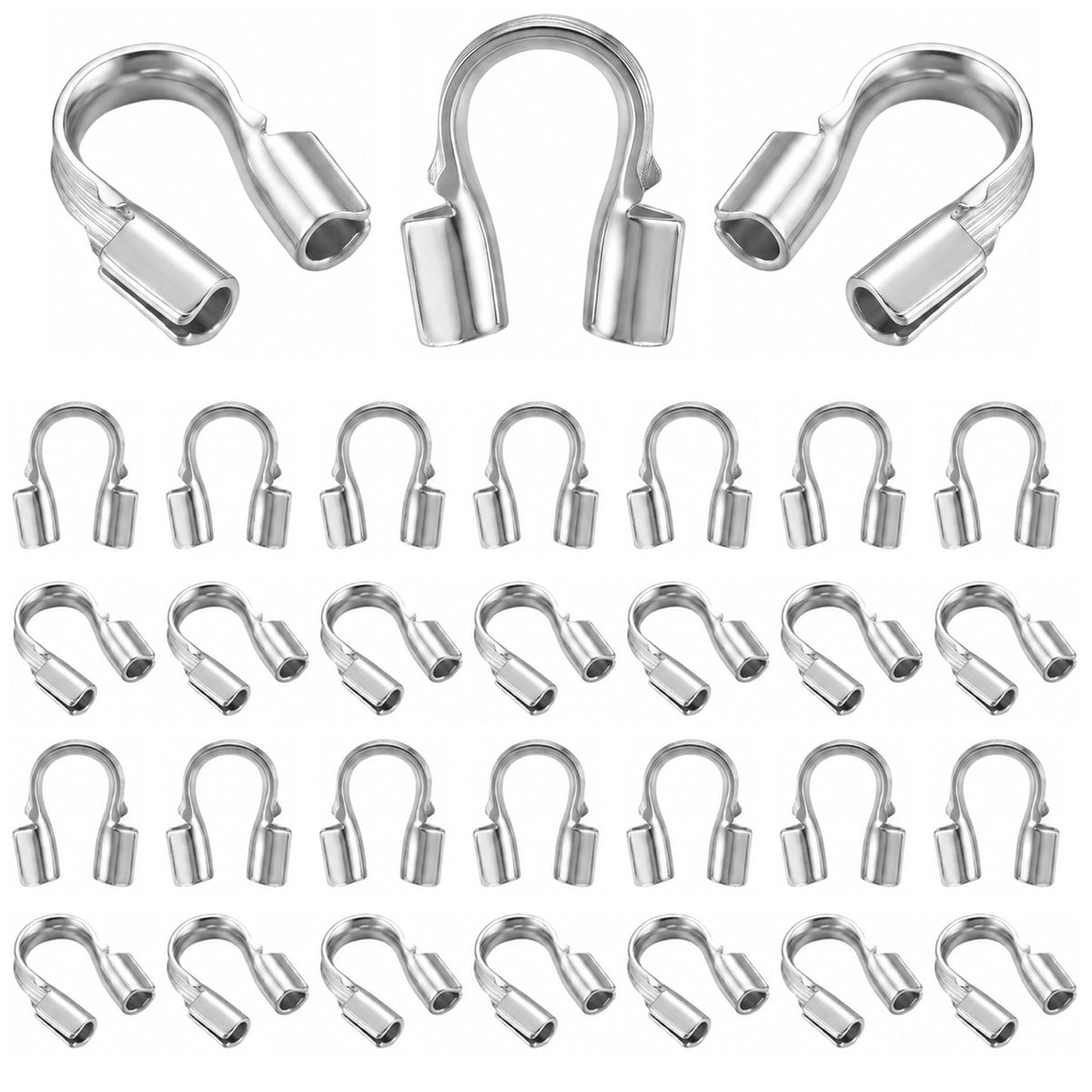 JJUNW 200 PCS Stainless Steel Wire Guardian Protectors,Wire Guards(Silver)