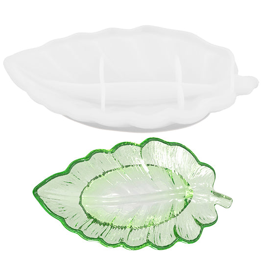AOZUO Leaf Resin Tray Molds, Silicone Leaf Shape Soap Holder Irregular Jewelry Plate Maple Leaf Candle Holder Epoxy Mold for DIY Jewelry Container Candy Holder Cement Dish Storage Craft Ornament