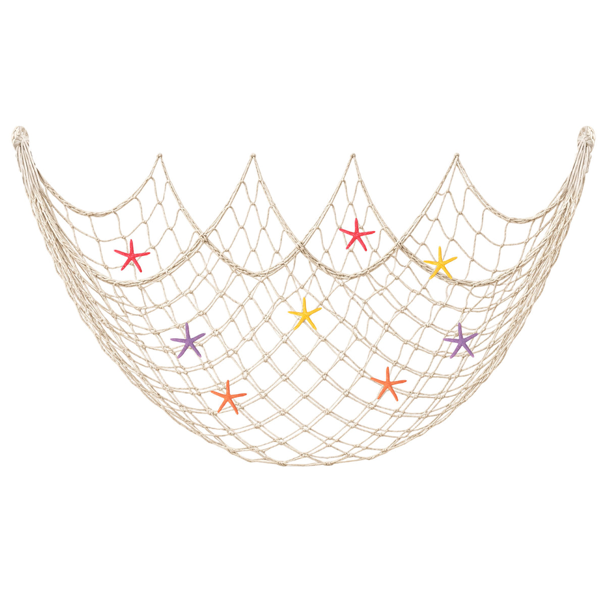 Jeffdad Decorative Fishing Net, 1m x 2m Nautical Fishnet with 8pcs Starfish