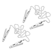 TIESOME 2 Pcs Napkin Chain with Clips Silver, Personal Serviette Chain with Clips, Elegant Serviette Holder Clips for Adult Kid and Pet (18.9 Inch)