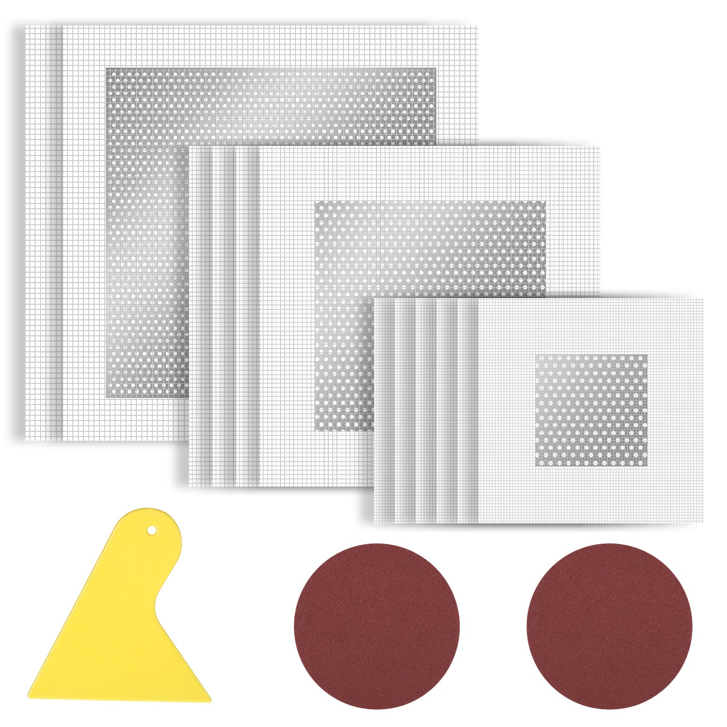 HJZHII 15 Pack Drywall Repair Kit, Aluminum Wall Repair Patch Kit 4/6/8 inch Drywall Hole Repairs Patch Plaster Sheetrock Repairs Patching Kits with Scraper and Sandpaper Dry Wall RepairTool
