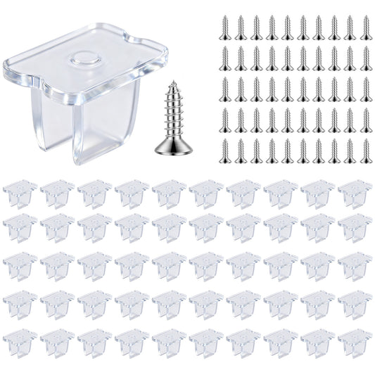 LXUEJIE 50 Pcs Waterproof LED Strip Mounting Clips, LED Strips Light Holder Mountings Clip, Holder Mounting Bracket, Indoor Light Clip Neon Mountings Clips with 50 Screws for Strip Lighting