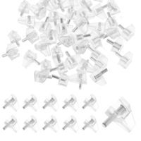Molain 50PCS 3 mm or 1/8 Inch Shelf Support Peg Clear Plastic Cabinet Shelf Support Pins Shelf Holder Replacement Peg Peg Cabinet Shelf Supports Pins for Kitchen Furniture Book Shelves Closet