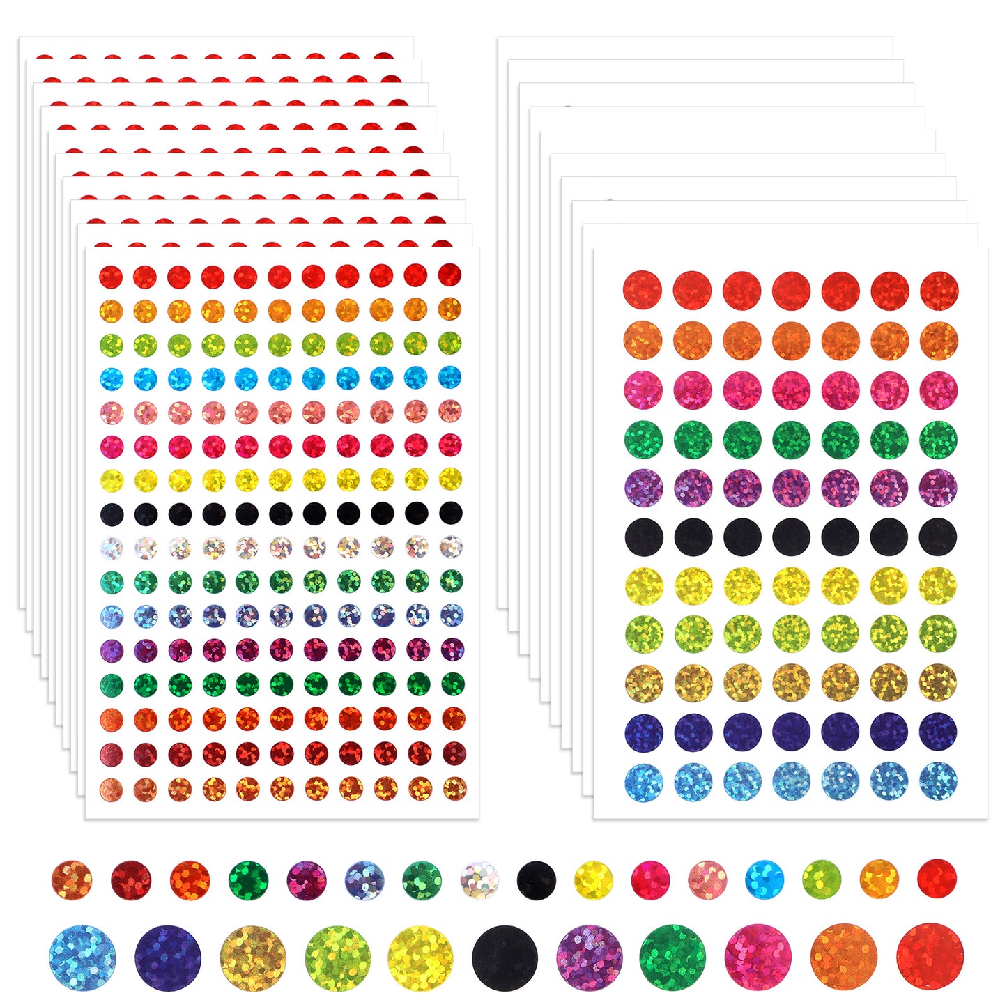 cobee 5060 Pcs Shiny Circle Dot Sticker, Color Coding Labels Laser 16 Colors Dot Sticker, Small Round Stickers 1/4" Planner Stickers for Behavior Chart Classroom Office Home Planner Art DIY