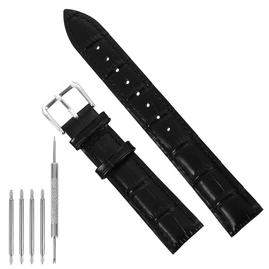 HJZHII Quick Release Watch Bands Alligator Embossed Watch Band Replacement Leather Smart Sport Watchband for Men Women(18mm)