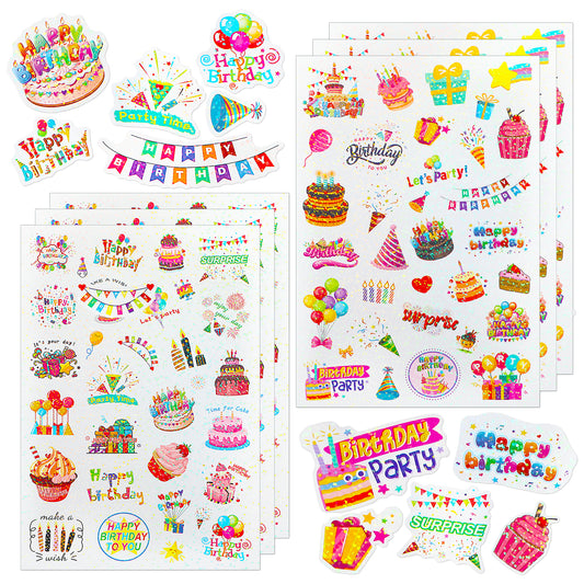 Molain 165 Pcs Happy Birthday Stickers, Happy Birthday Party Sticker for Cards Waterproof Anniversary Party Decal Vinyl Stickers Happy-Birthday Supplies Decorations Decal for Kids Adults