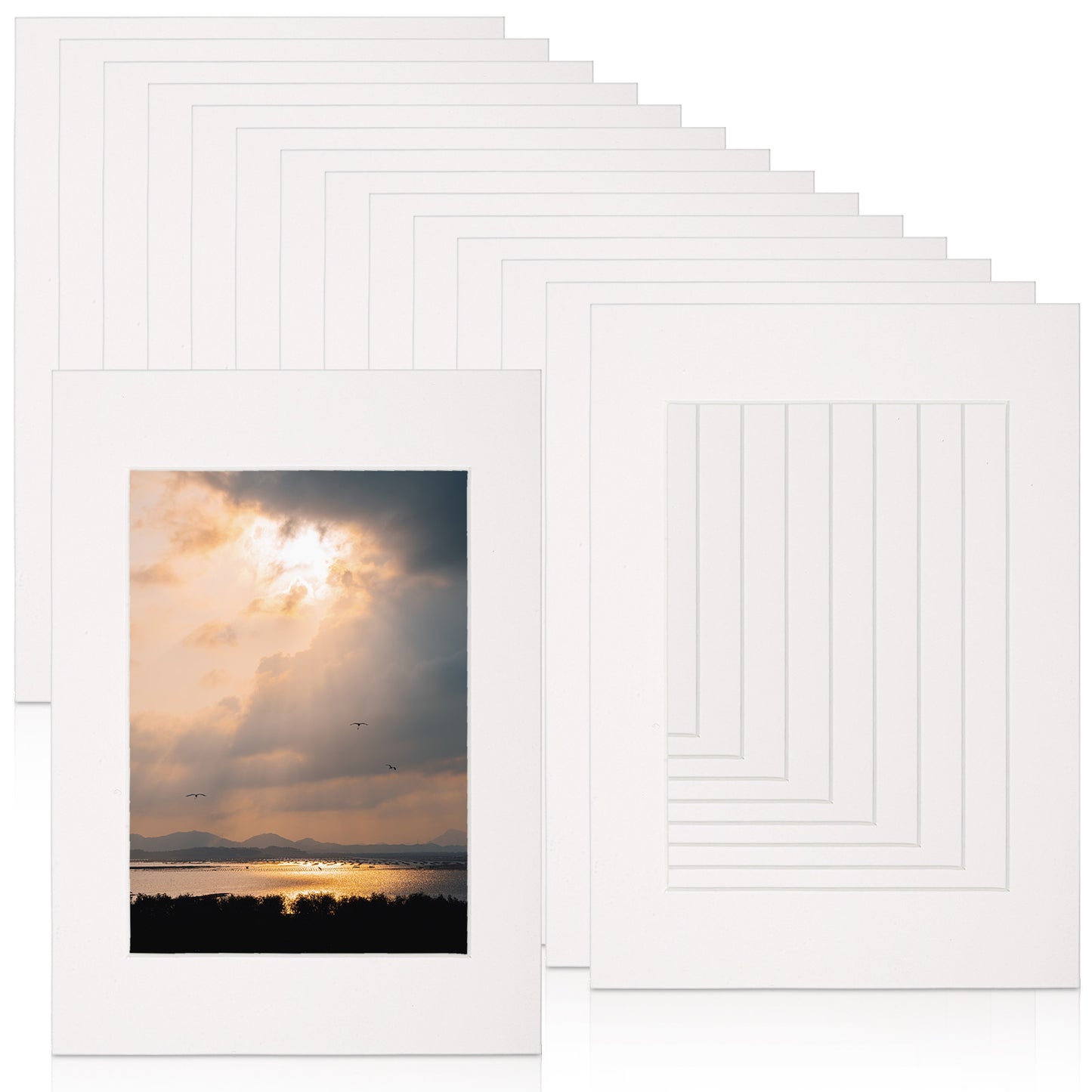 TIESOME 15 Pack Picture Mats for Frames, 5x7 White Photo Mat, Beveled Core Cut for 4x5 Pictures, Frame Mattes for Photos, Prints, Artworks, Easy to Frame