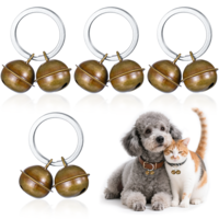 Giantree 4-Pack Pet Tracking Dog Bells, Loud Dog and Cat Collar Bells, Large Dogs Tracker, Metal Pets Bell, Vintage Copper Collar Charms for Outdoor Safety Pet Tracking Hiking and Walking
