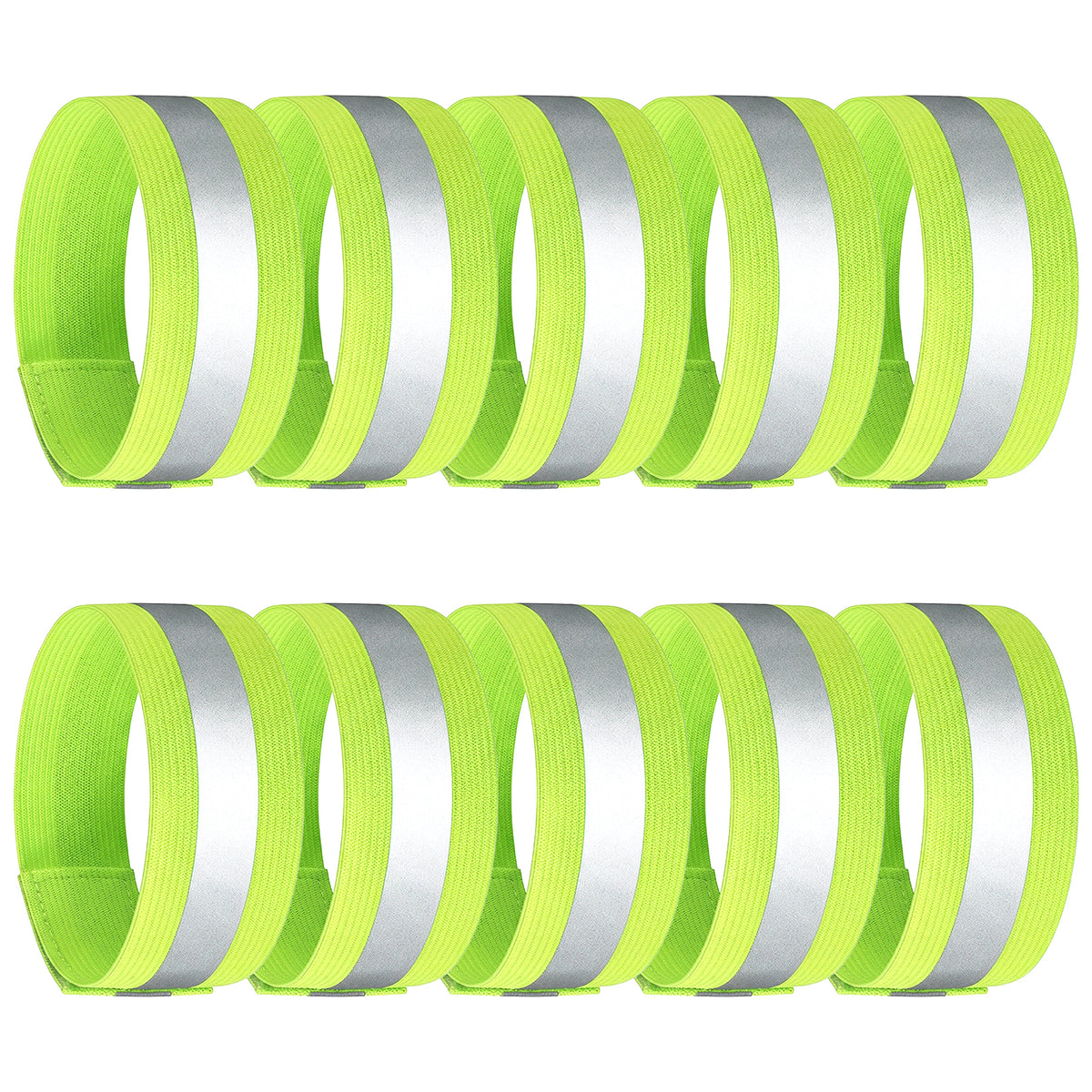 Jeffdad 10 PCS Reflective Arm Bands, High Visibility Reflective Armbands