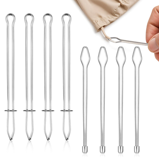 Giantree 8Pcs Drawstring Threader, Rope Threader, Metal Drawstring Threader Tool Hoodie String Threader, Sewing Clips for Fabric Tweezer Tool for Replacement Drawstring Sewing Accessories
