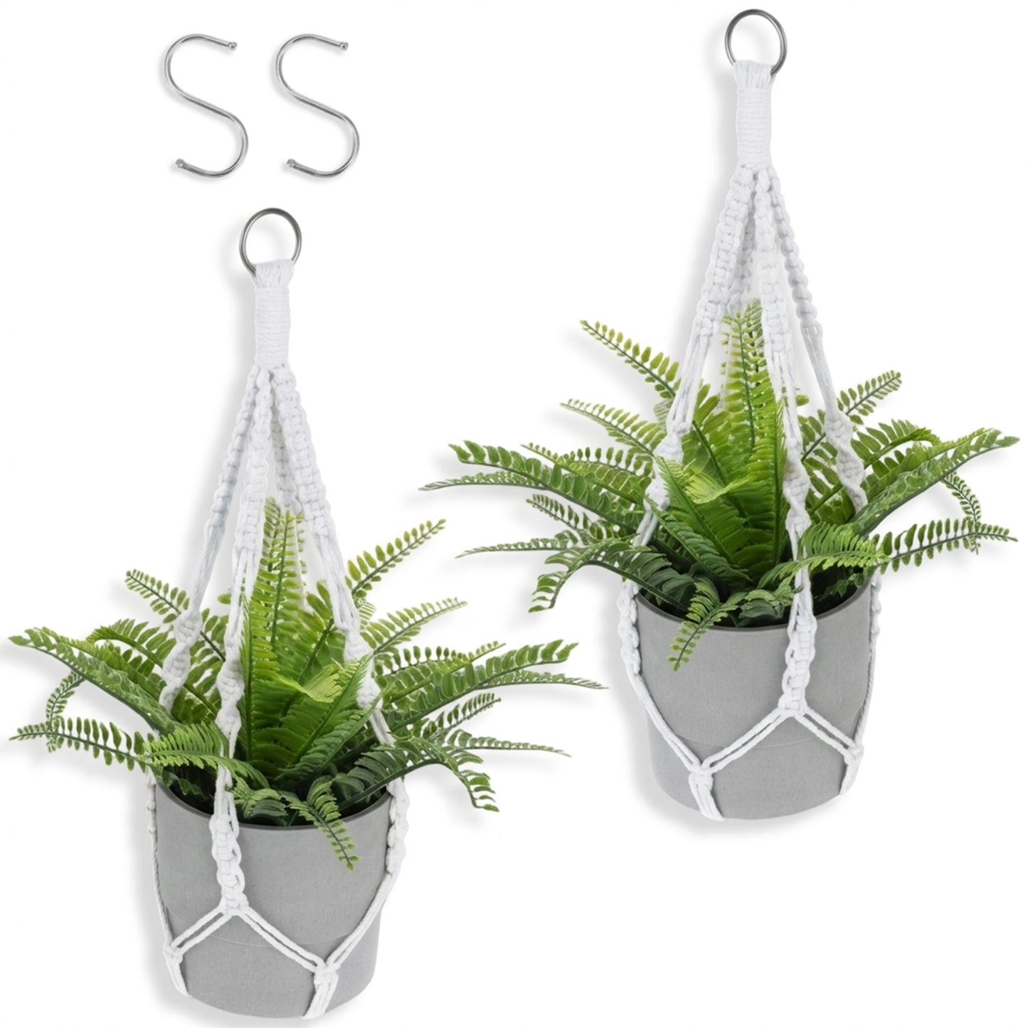 JJUNW Macrame Plant Hangers, Modern Macrame Plant Hanger, Cotton Rope Hanging Planter for Indoor/Outdoor Balcony Home Decor (Planters/Plants Excluded)