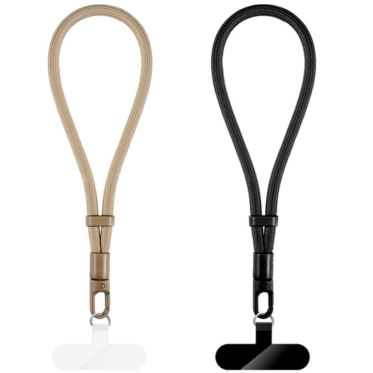 LXUEJIE 2Pcs Anti Theft Phone Strap, Minimalist Wrist Lanyard For Secure Hands-Free Carry, Adjustable Locking (Milky, Black)