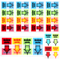 HJZHII 500 Pcs Sign Here Stickers, Arrow Labels Stickers Adhesive Sign Here Flags Colorful Arrow Tab for Documents Notebooks Office School Supplies (4 Colors)
