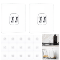 WJIAAA 15 Pack Shower Caddy Adhesive Hooks for Replacement, Strong Transparent Sticky Strips No Drill Bathroom Kitchen Shelf Organizer Racks