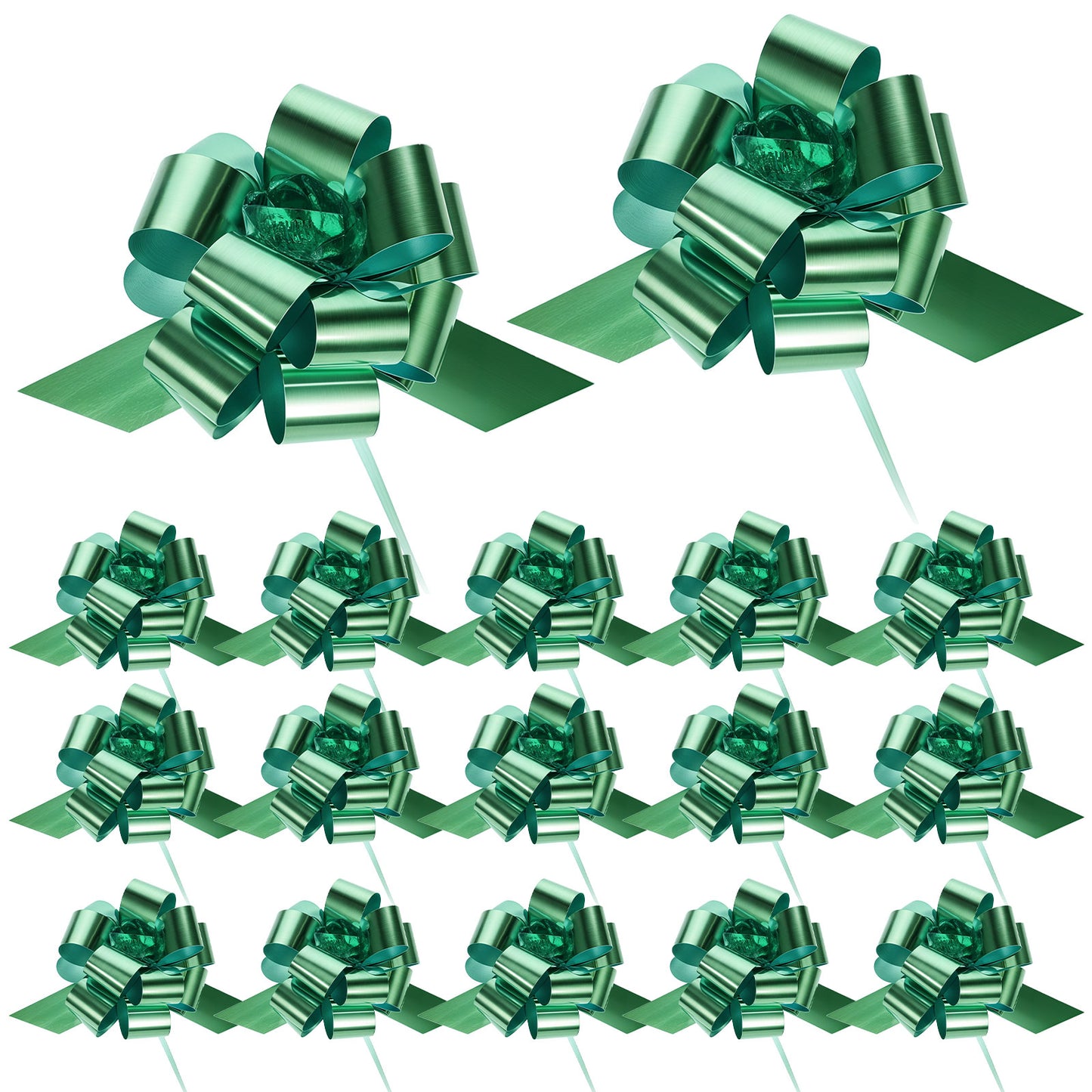 Amaxiu 20 Pcs Christmas Pull Bows, 5 Inch Gift Bows With Ribbon Green Large Bows for Gifts Gift Wrapping Supplies Present Bow Gift Bow for Christmas Decor Xmas Wedding Gift Baskets Gift Box(Green)