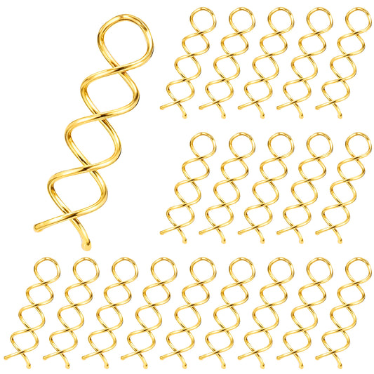 Molain 20 Pcs Spiral Hair Pins, Spiral Twist HairPins Spin Pin for Hair, Alloy Spirals Bobby Pin, Bun Maker Bun Twist Spirals HairPin with Non-scratch Rounded Tips for Women(Gold)