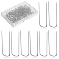 LXUEJIE 200 Pieces U Shaped Fork Pins, Fork Pins for Quilting Sewing Stainless Steel Blocking Pin Sewing Double Needlecraft Blocking Stainless Steel U-pins for DIY Jewelry Craft Making Home Decor