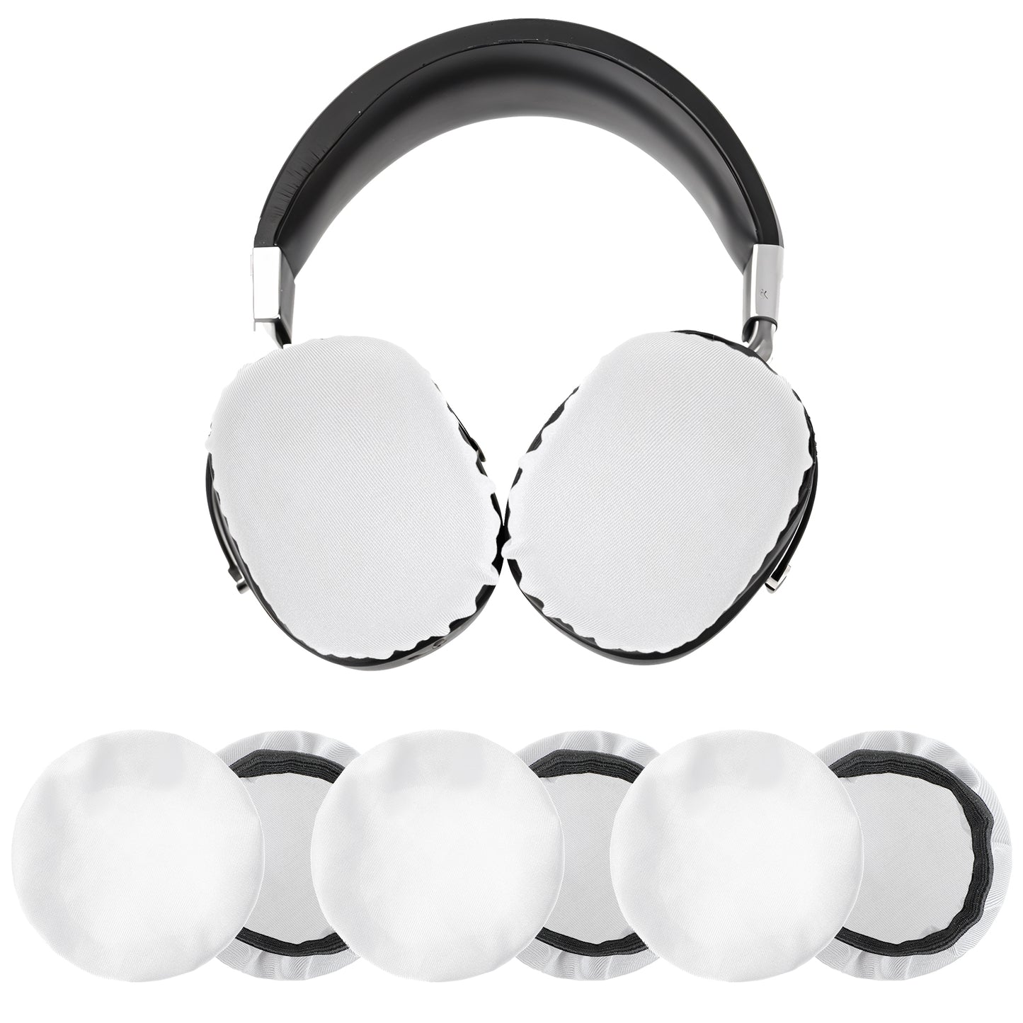 AOZUO 3 Pairs Headphone Ear Covers, Stretchable Earpad Cover Protectors Elastic Washable Headset Cloth Covers Sanitary Earcup for Over-Ear Headset Sweat Cover Suitable for Gym Gaming Headphone (Grey)