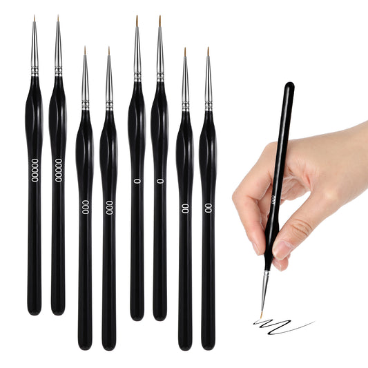 JIEYAO 8Pcs Fine Detail Paint Brushes Set, Professional Small Artist Paint Brushes with Triangular Handles Thin Brush Miniature Brush for Fine Detailing Acrylic Watercolor Oil Painting Line Painting